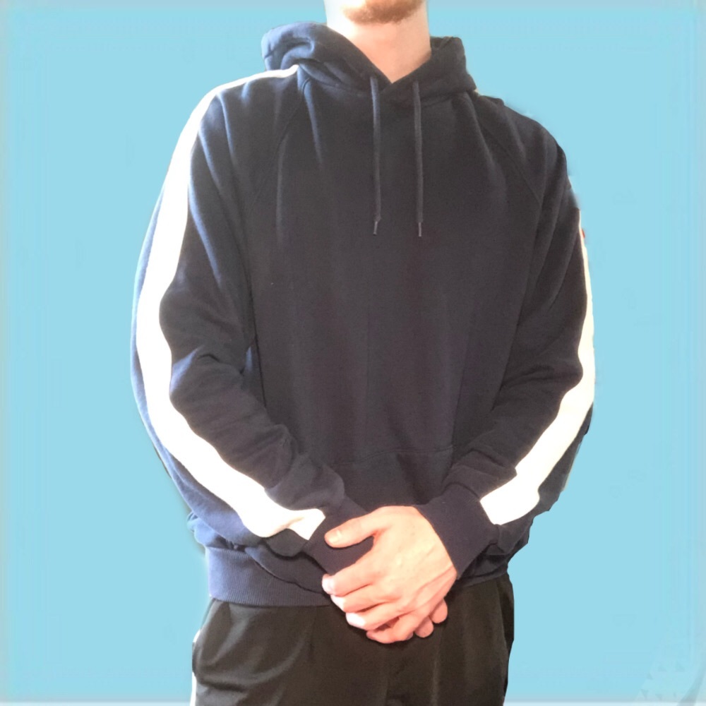 H&M striped sleeve hoodie